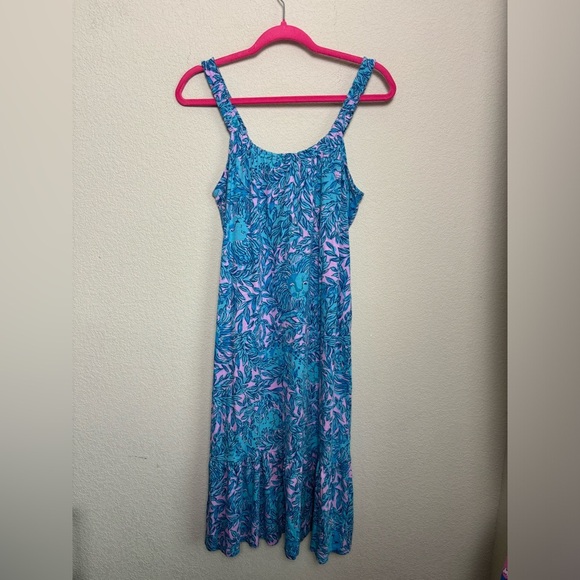 Lilly Pulitzer Collins Knee Length Midi Dress in Bermuda Blue You Grow Girl S - Picture 7 of 11